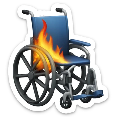 Wheelchair with fire sticker
