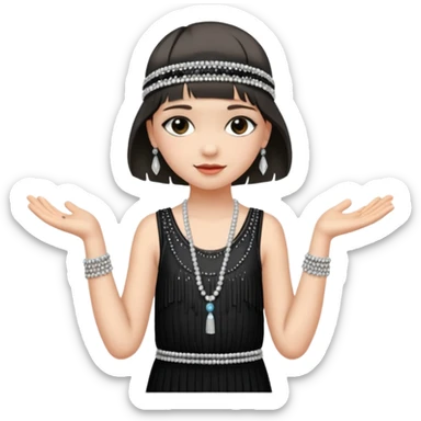 A 10-year-old flapper girl. sticker