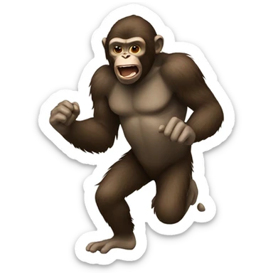 an ape scraming sticker