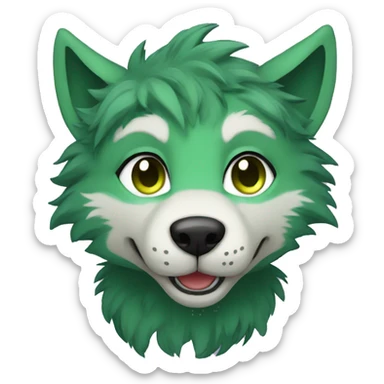 green furry anthro wolf sticker