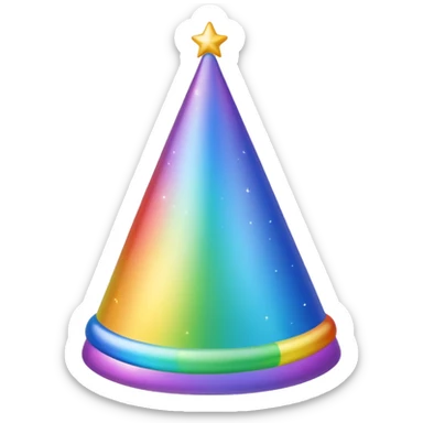 birthday hat, rainbow colors sticker