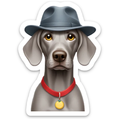Weimaraner wearing a hat  sticker
