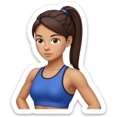 Sporty Spice with dark brown hair ponytail  sticker