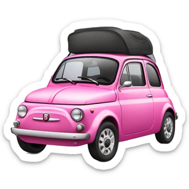 Pink fiat 500 sticker