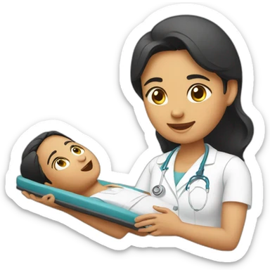 indian female physio treating patients sticker