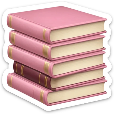 Light Pink books in a pile sticker