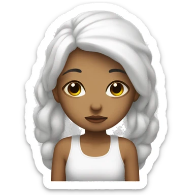 sleeping white raina sticker