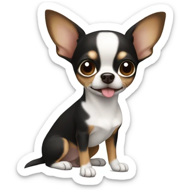 Black, brown and white chihuahua sticker