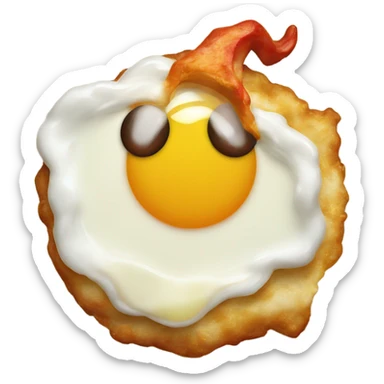 Fried egg devil sticker
