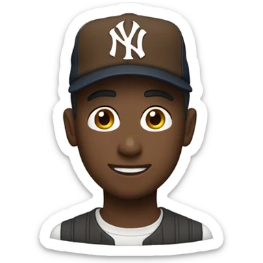Brown NY yankee dad cap sticker
