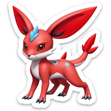  Cute Guilmon-Latias-Umbreon-Fakémon-hybrid-creature (full body)  sticker