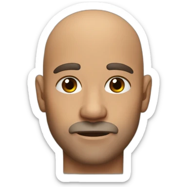 Bald Man stubble brown eyes with Moose antlers sticker