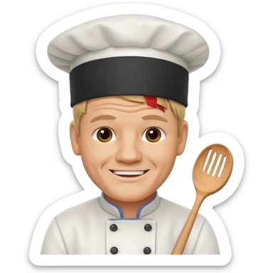 gordon ramsey with cook hat and smile sticker