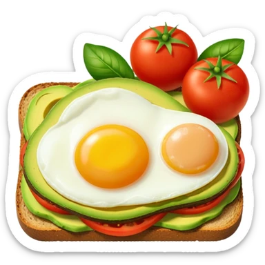 avocado toast with tomatoes and egg  sticker