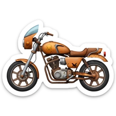 Damaged motorbike there should be no front wheel it should be like junk  sticker