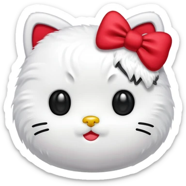 Fait un emoji comme hello kitty à la perfection en dessin normal sans 3d juste la tête  sticker