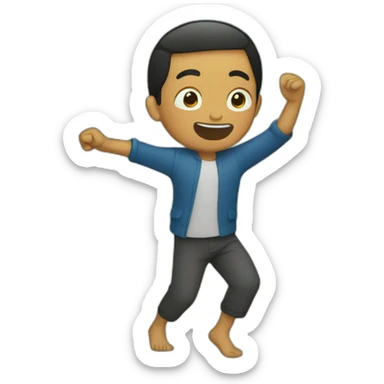 Filipino man dancing in a forest sticker