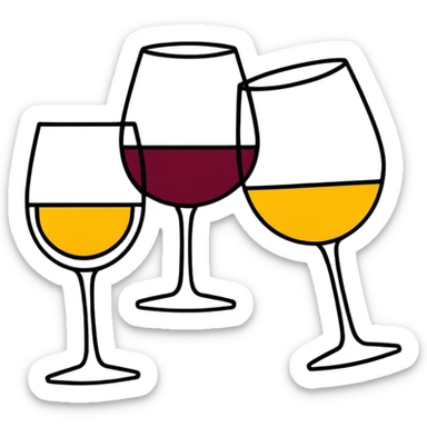 Three wine glasses clinking together  sticker