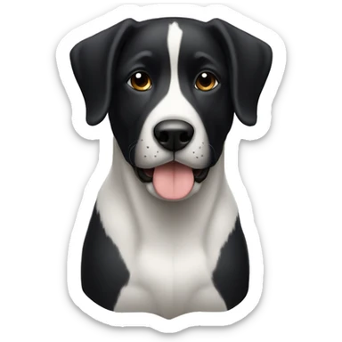 Perro negro con blanco  sticker