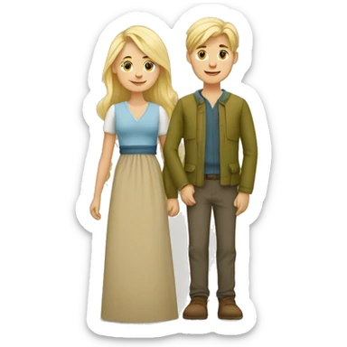 family of three, blonde norwegian woman, kurdish man and their baby boy sticker