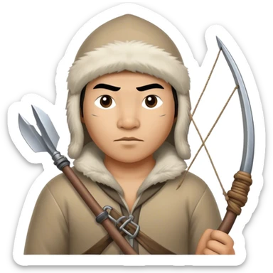 Inuit hunter with harpoon sticker