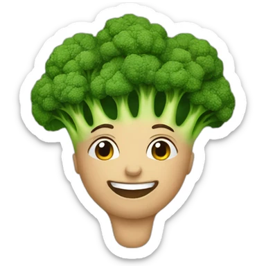 healthy person with broccoli sticker
