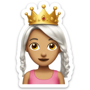 Sassy girl emoji with crown on head sticker