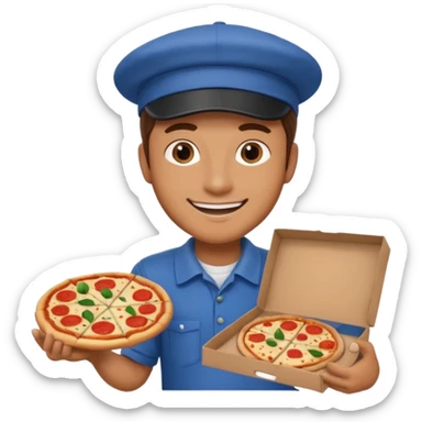 Delivery guy food sticker