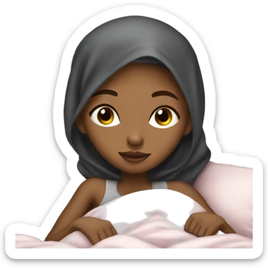 Pretty model Muslim Somali girl sleeping in bed sticker