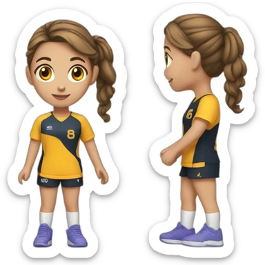 Teenage girl handball sticker