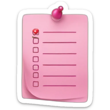 pink check list sticker