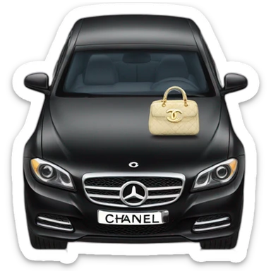 Car with chanel bag sticker