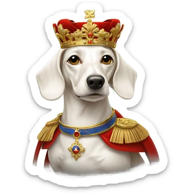 White Dachshund as Russian emperor sticker