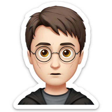 Harry Potter with a lightning scar in the middle of the forehead sticker