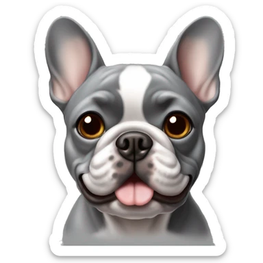 French Bulldog in grey with Brown eyes sticker