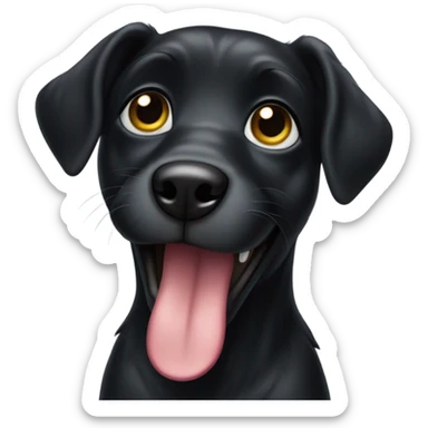 Black dog begging for food sticker