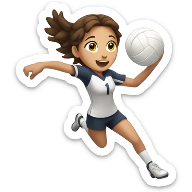 A girl with brown hair playing volleyball  sticker