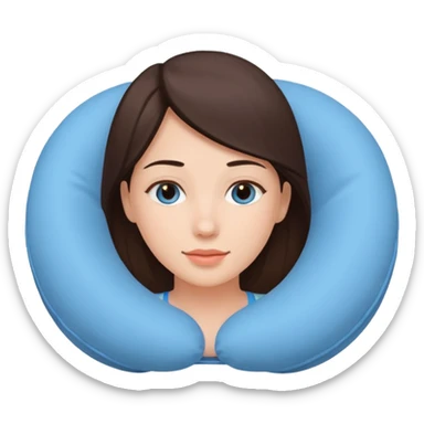 woman using travel pillow  sticker