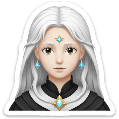 Aasimar dnd(humanoides de linaje celestial) estilo blanco y negro dibujo sticker
