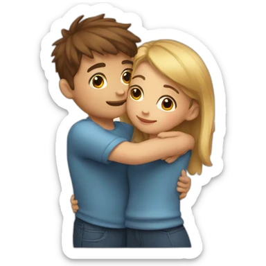 cute hug boy girl sticker
