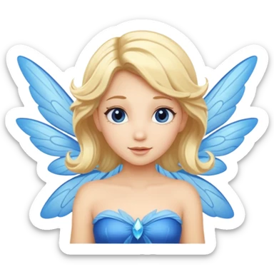 Flying blue fairy with blonde hair sticker