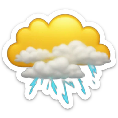 Weather cloud Thunderstorm with lightning bolt sticker