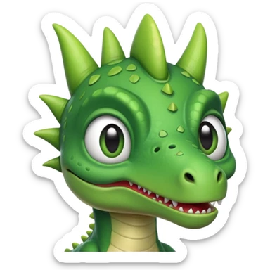 Dinosaur wearing alien ears  sticker