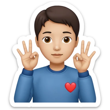 Carazon coreano uniendo dos manos con los dedos corazon y pulgar sticker