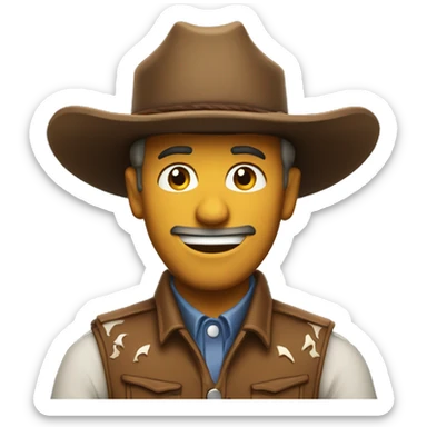 Smirking cowboy sticker