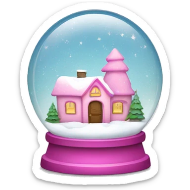 snowglobe with pink stars  sticker
