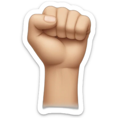 Face in profile view with a hand against it in the shape of a fist, with the thumb on the chin and the pinkie on the forehead  sticker