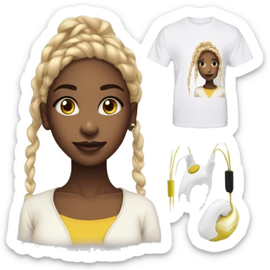 face earphones black girl y2k shirt sticker