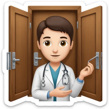 doctor opening a door sticker