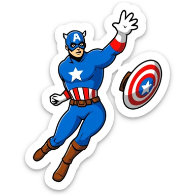 captain america throwing shield sticker
